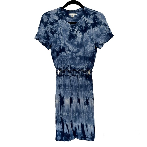 American Eagle Tie Dye Cutout Shirt Dress Blue & White - Picture 2 of 6